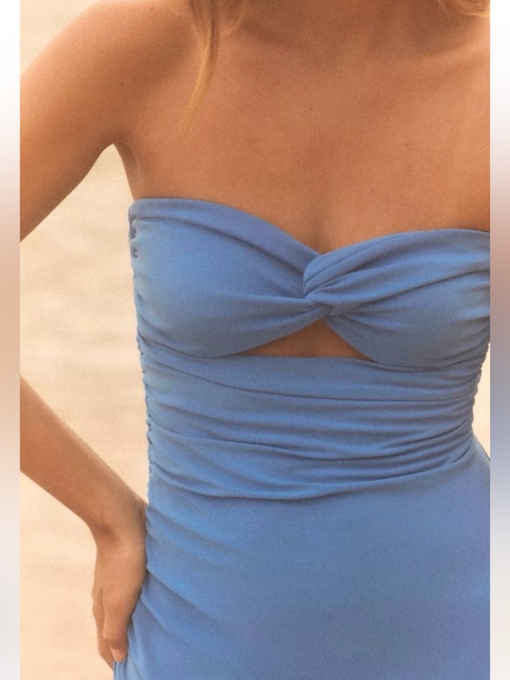 New ZARA Strapless Cut-out Dress